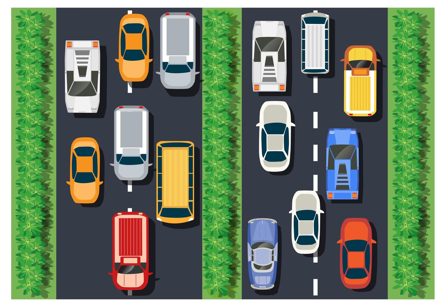 la vista superior es un mapa del bloque del módulo del distrito de la ciudad con vector