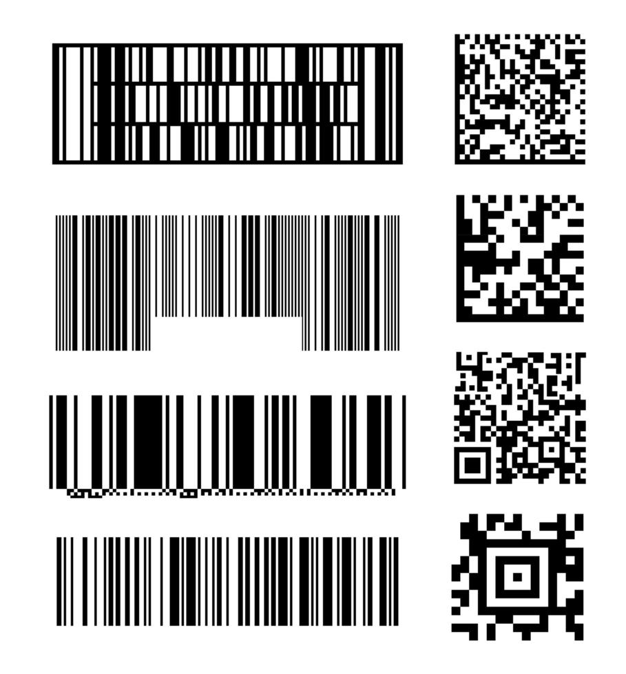 Set of abstract barcode bar code templates of scanner vector