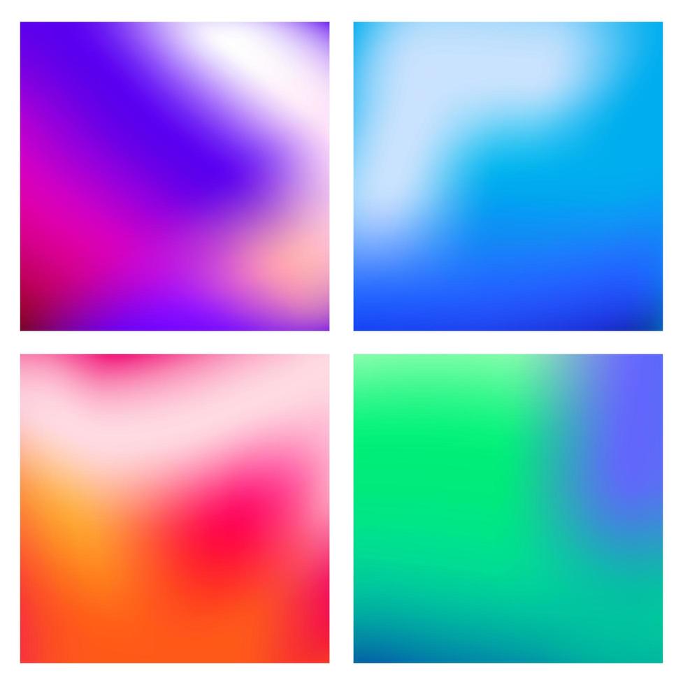 A set of trendy liquid backgrounds multicolor gradient vector
