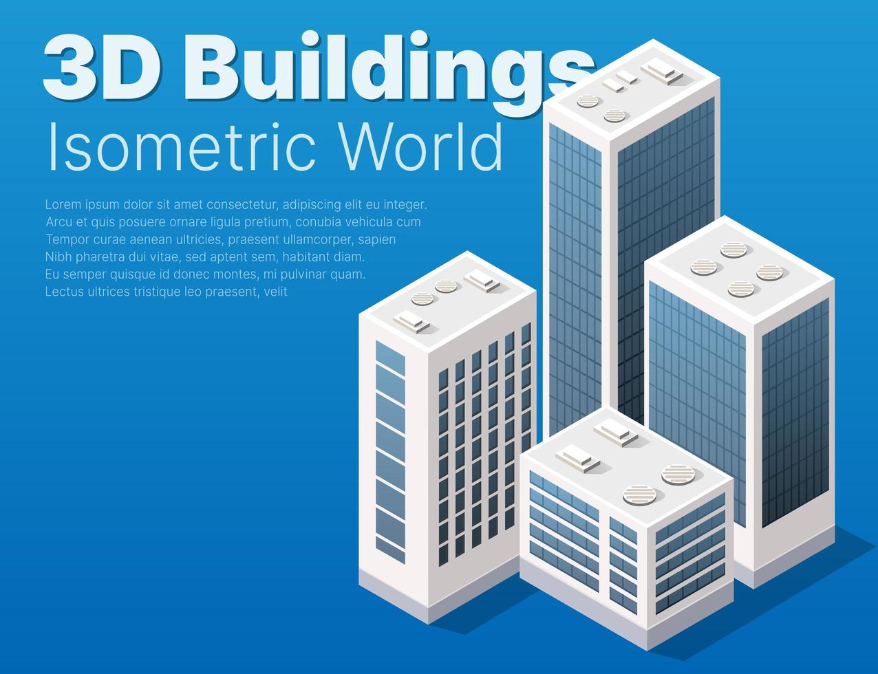 Isometric 3d module block district part of the city vector