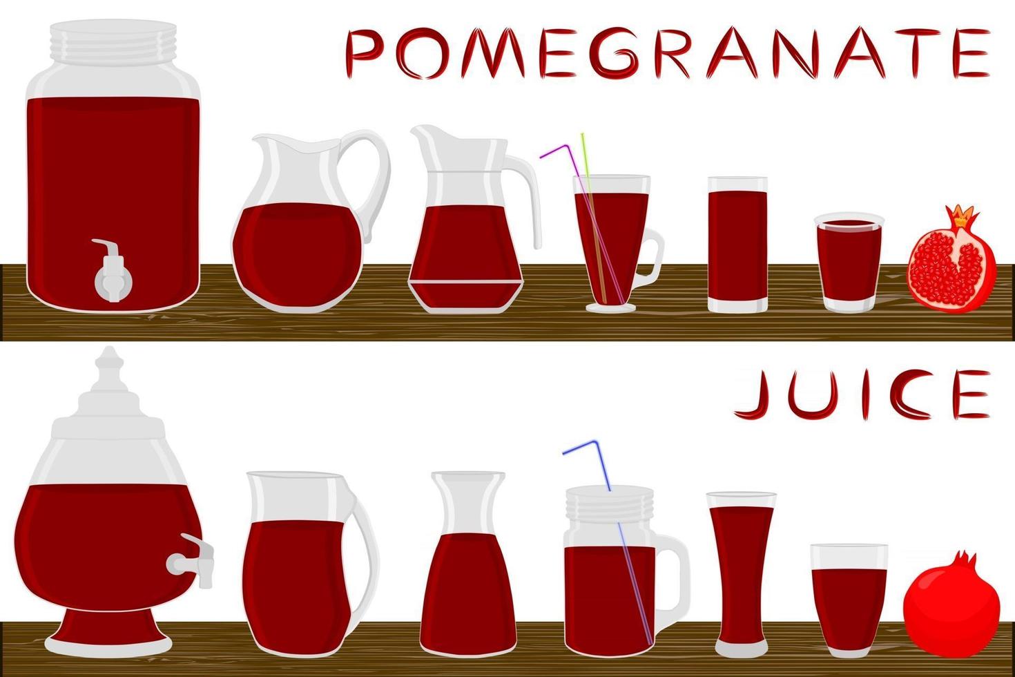 Illustration on theme big kit different types glassware vector