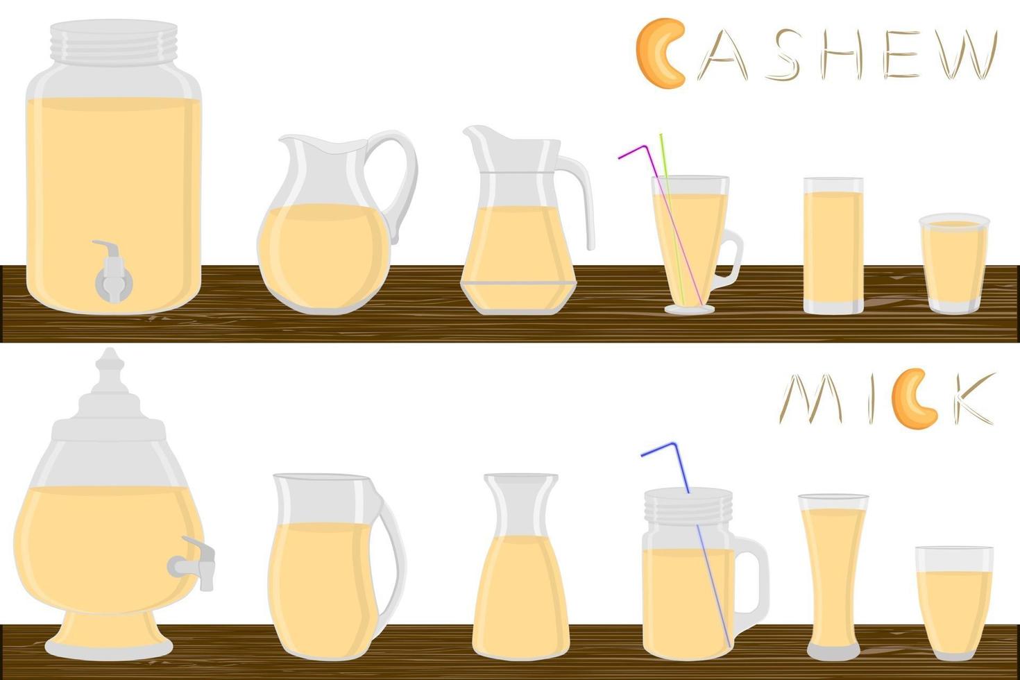 Ilustración sobre el tema kit grande diferentes tipos de cristalería vector