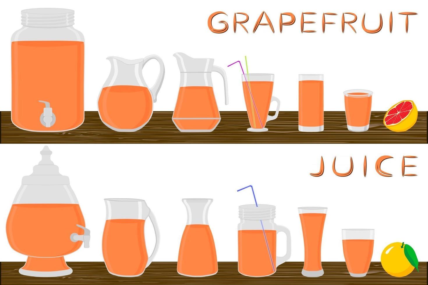 Illustration on theme big kit different types glassware vector