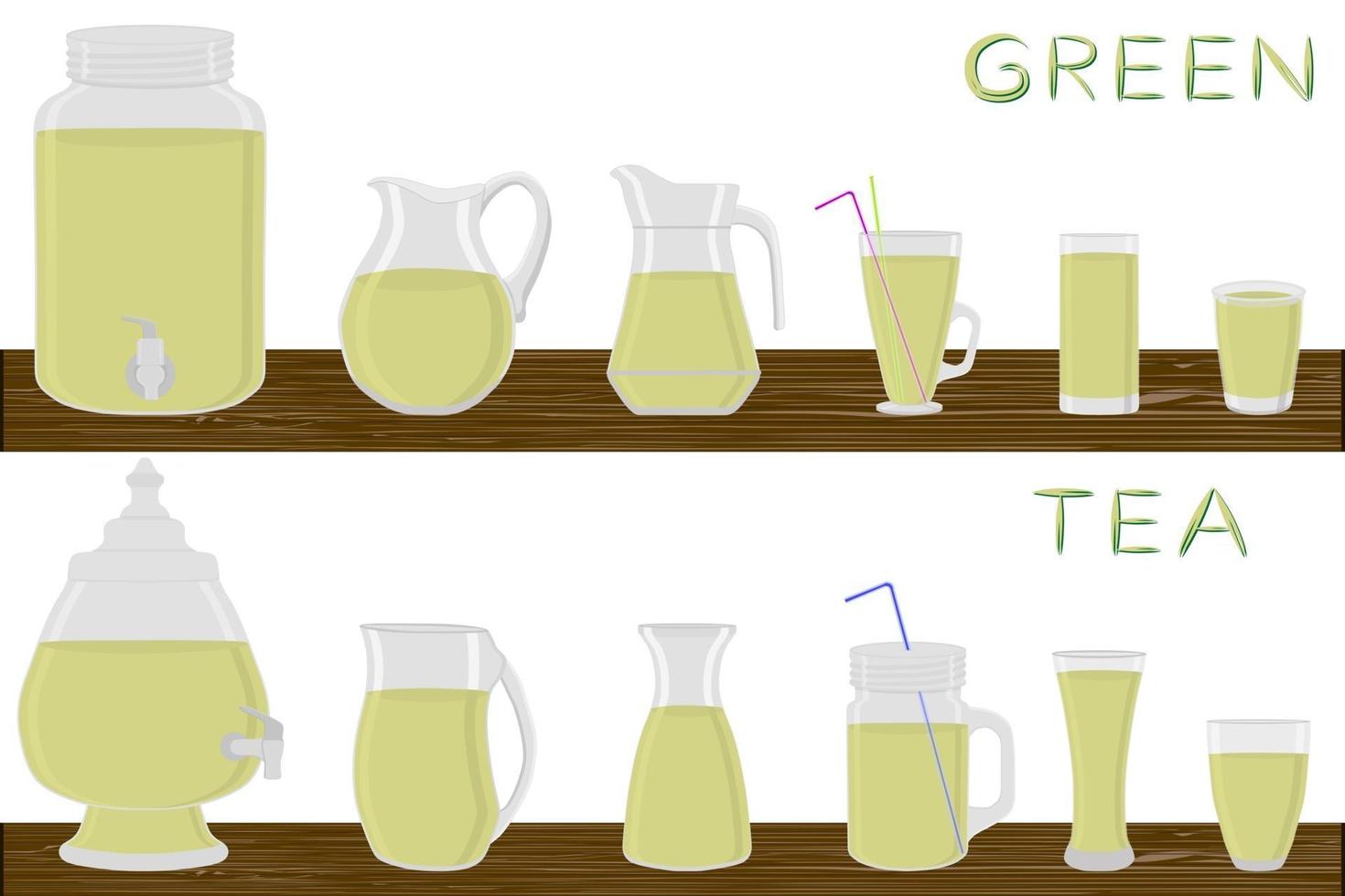 Ilustración sobre el tema kit grande diferentes tipos de cristalería vector