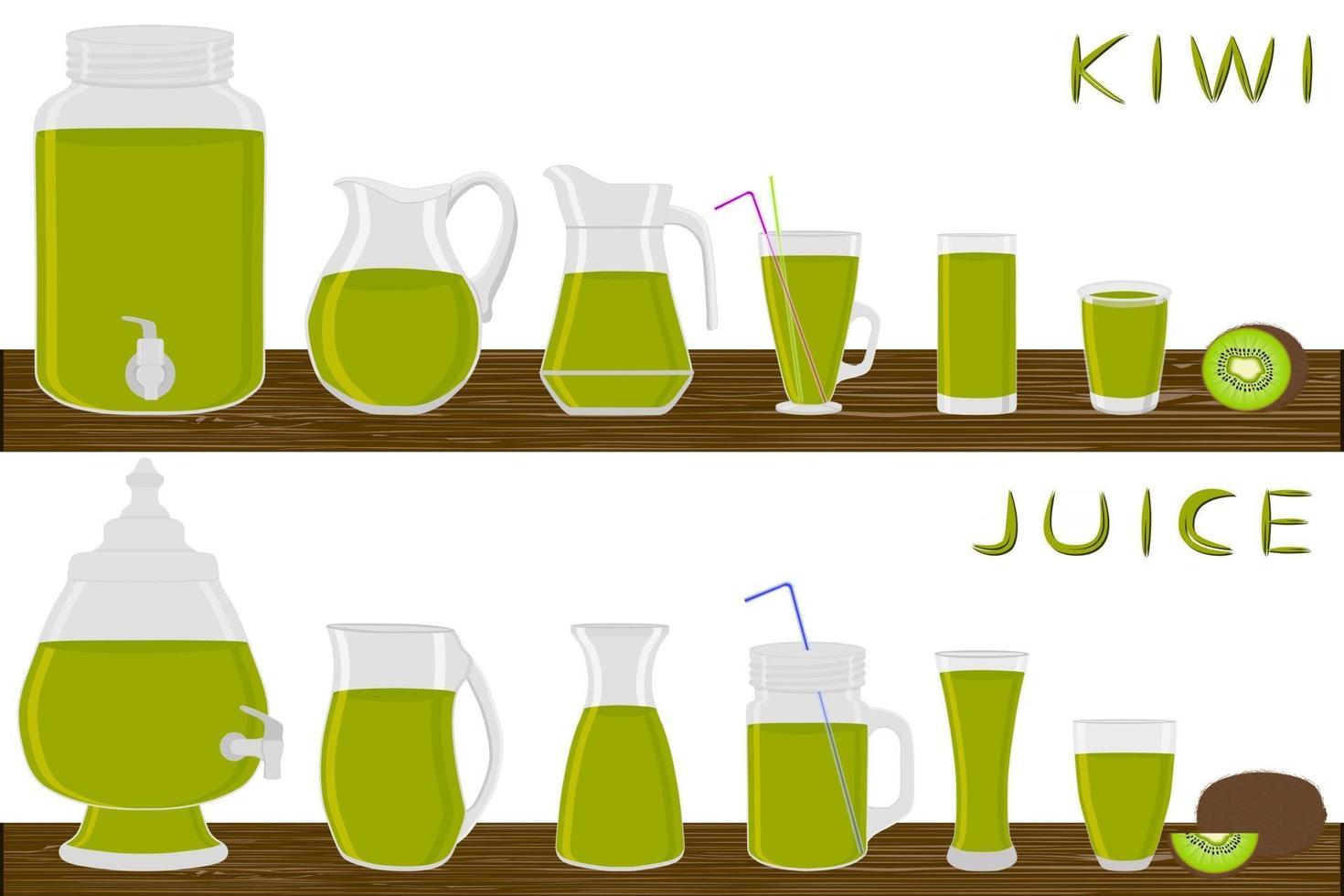 Illustration on theme big kit different types glassware vector