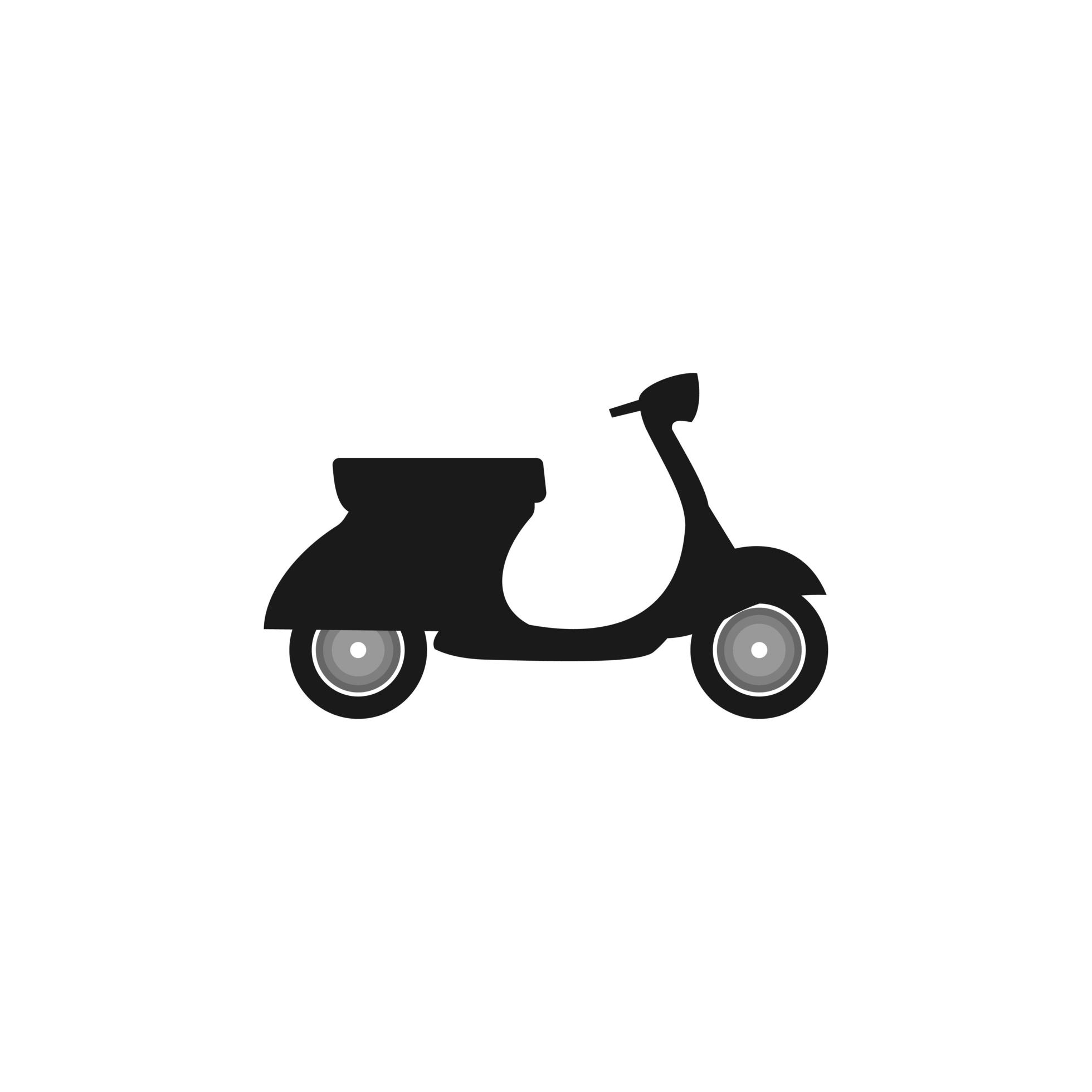 scooter logo template, transportation design vector icon illustration