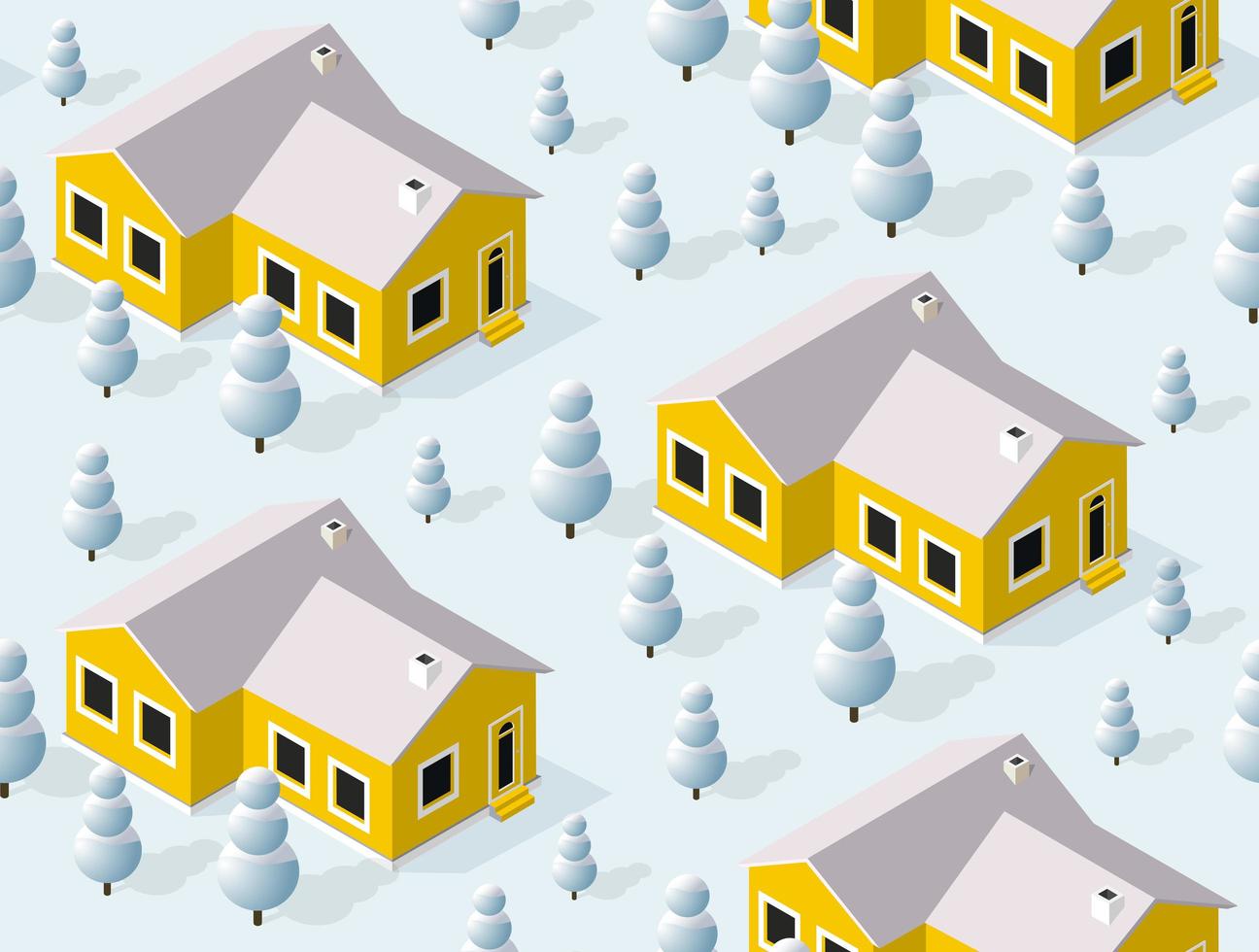 Christmas city isometric urban winter quarter in the snow vector