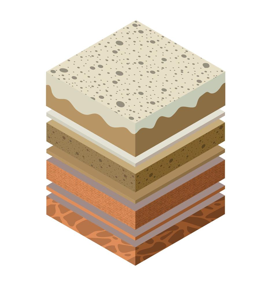 Soil layers geological and underground beneath nature landscape vector