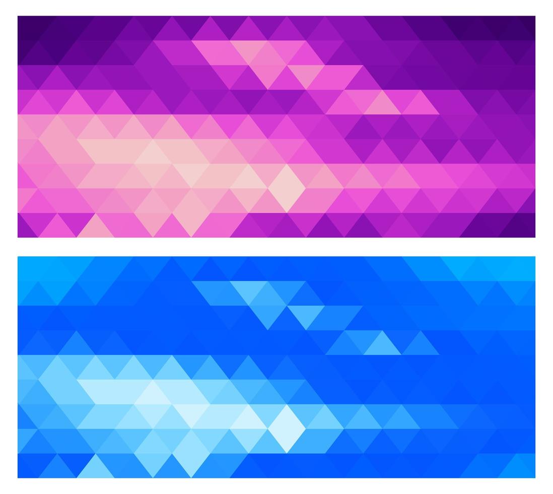 A set of multicolor polygon triangle triangular multi mosaic vector