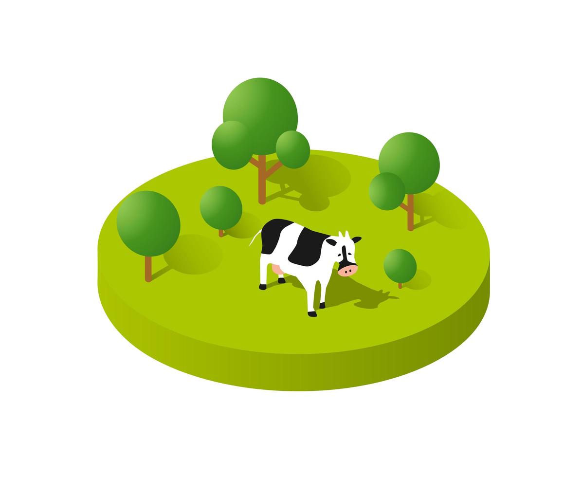Rural icon countryside ecological landscape farm with vector