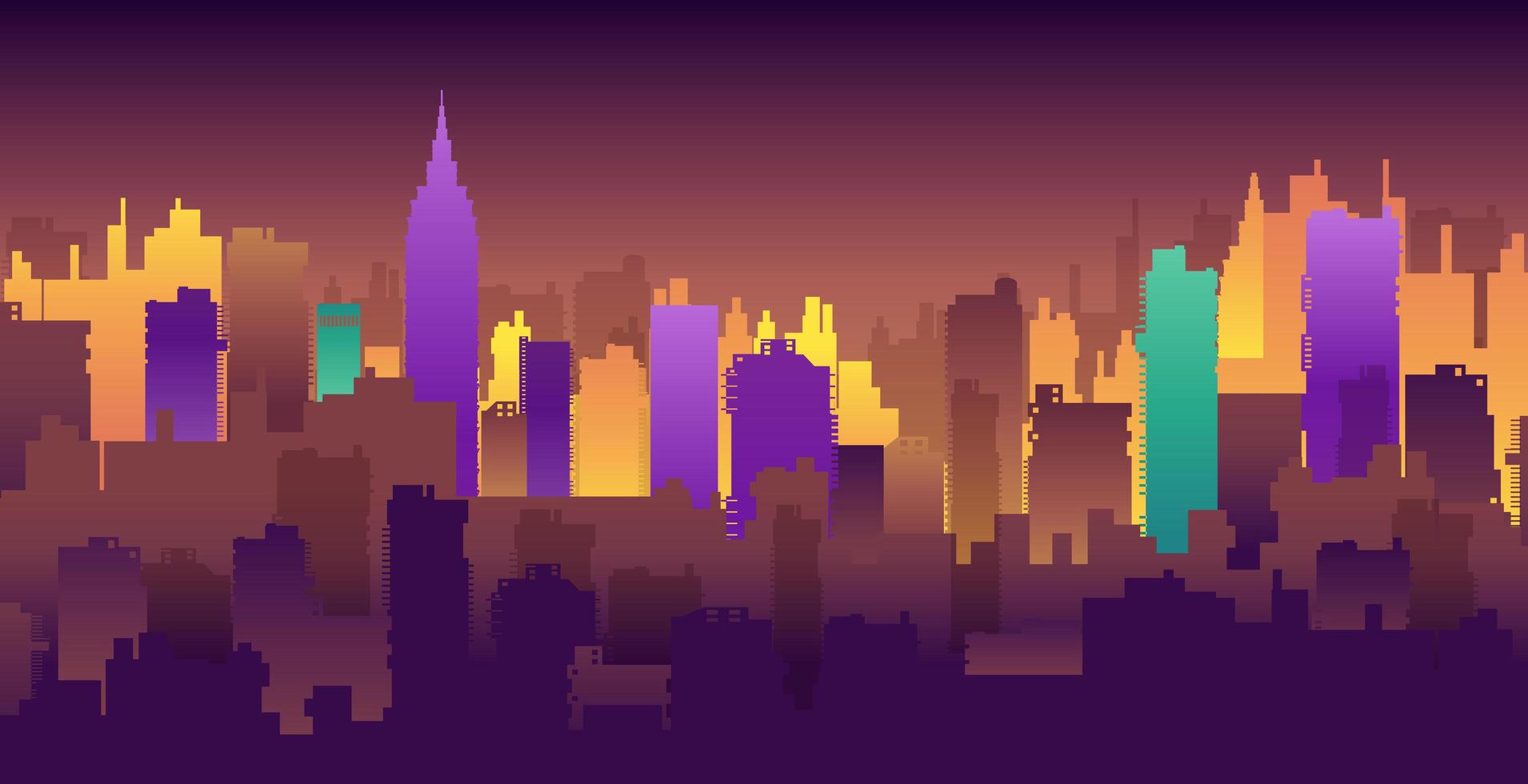 Silhouette of city structure downtown urban vector