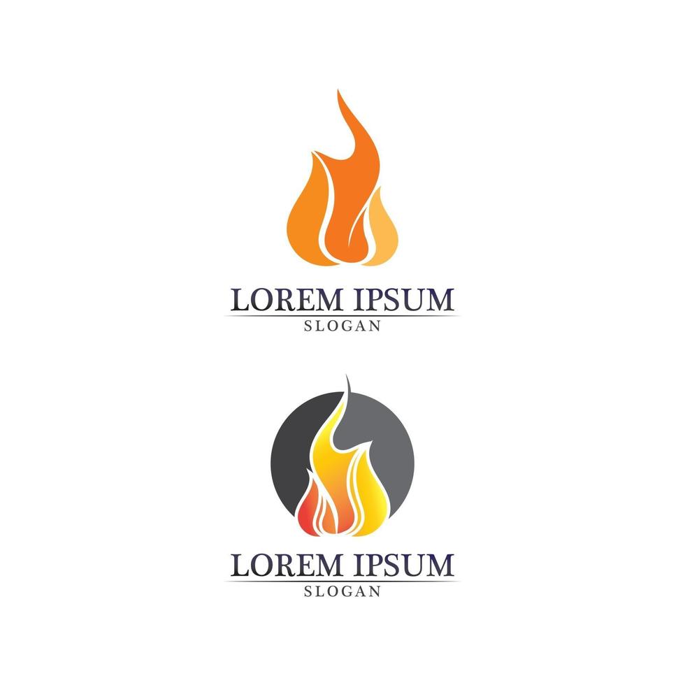 fuego, llama, naturaleza, logotipo, y, símbolos, iconos, plantilla, vector