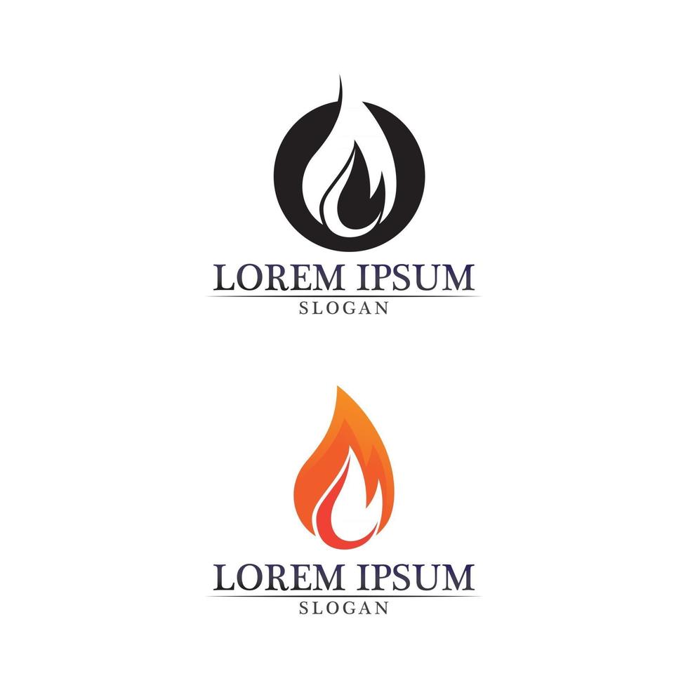 Fire flame nature logo and symbols icons template vector