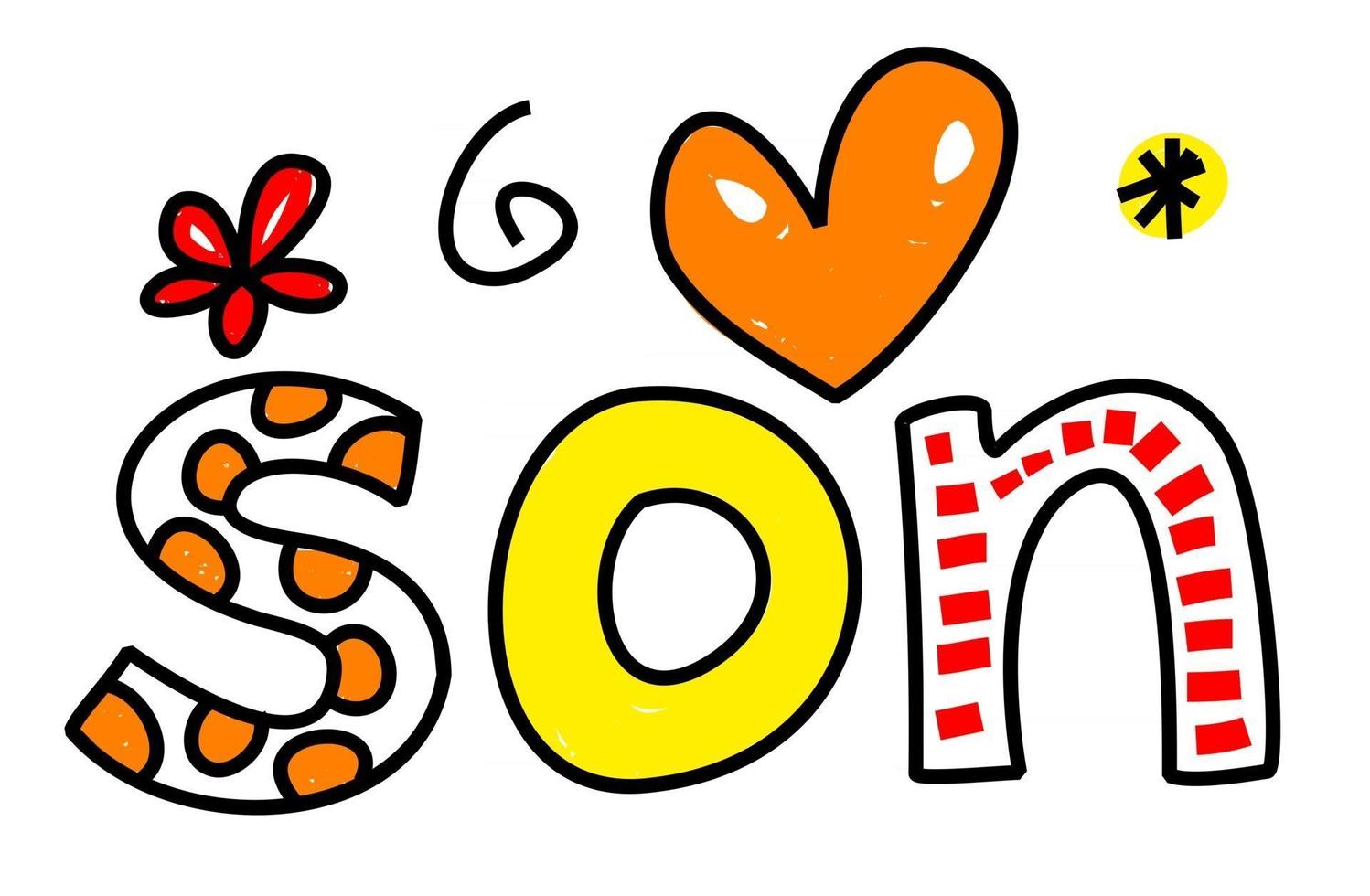 Son Doodle Text Expression vector