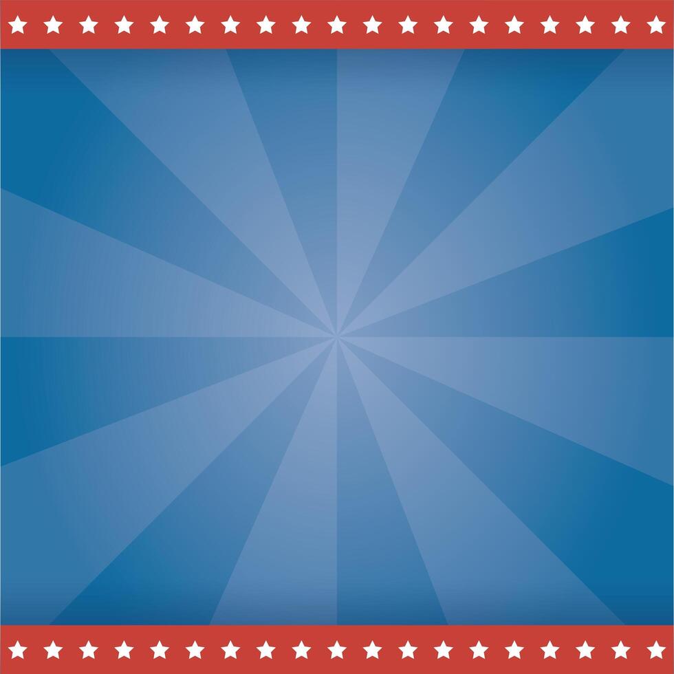 Striped blue background with stars vector design