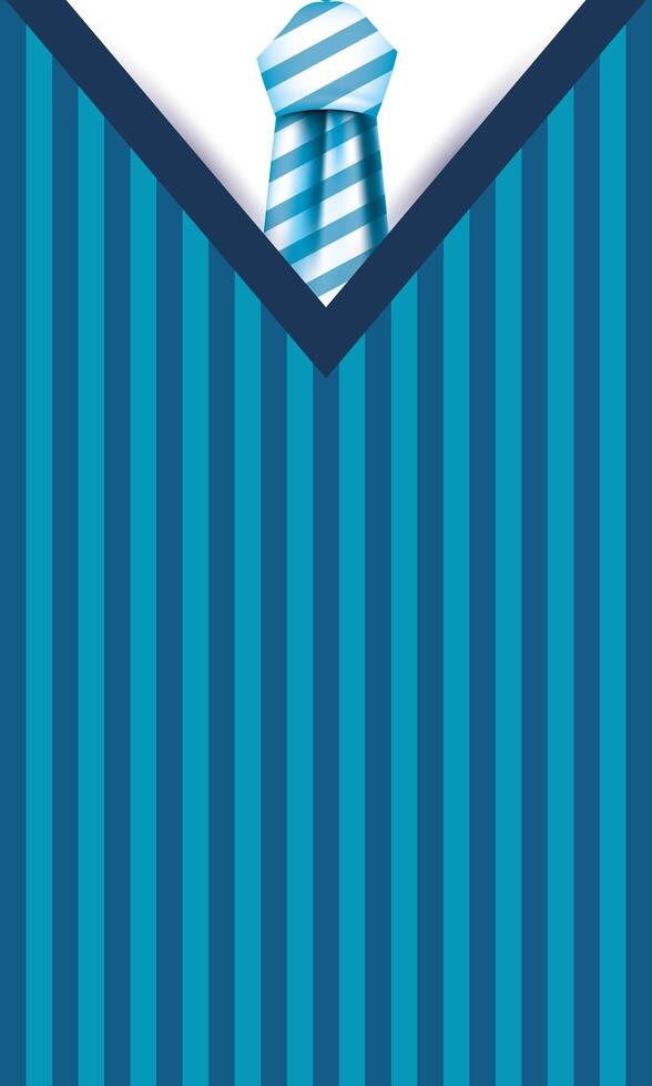 Striped necktie on pullover vector design