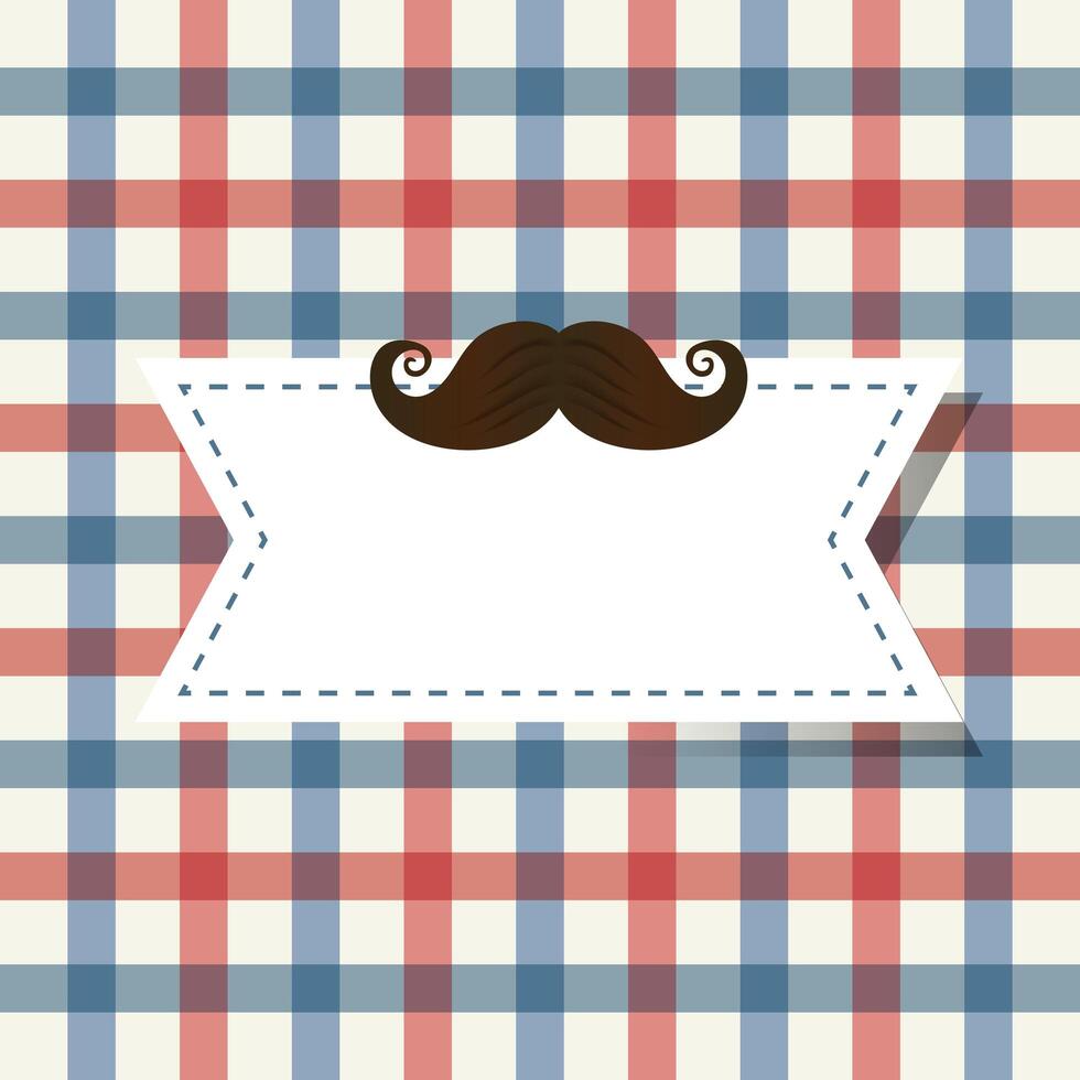 mustache on label of fathers day vector design