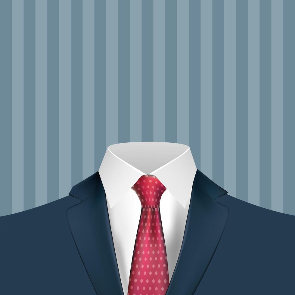 Pointed necktie on shirt with jacket vector design