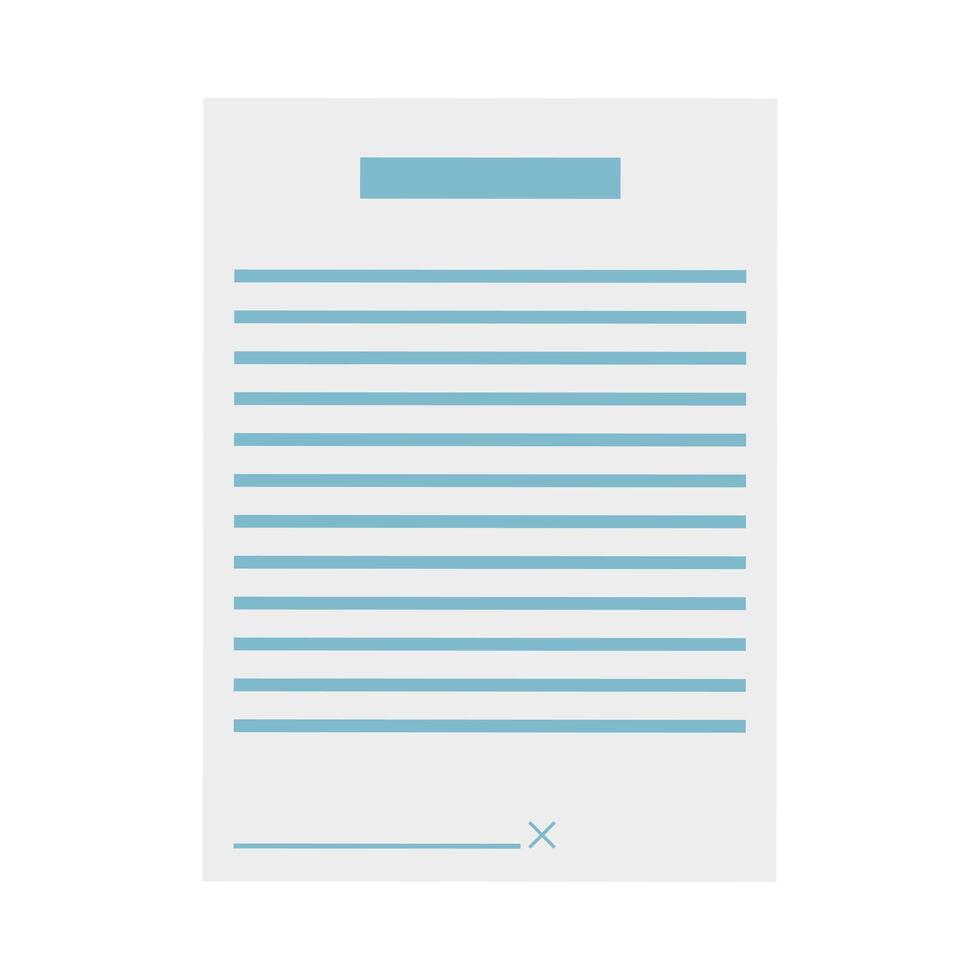 Isolated document paper vector design