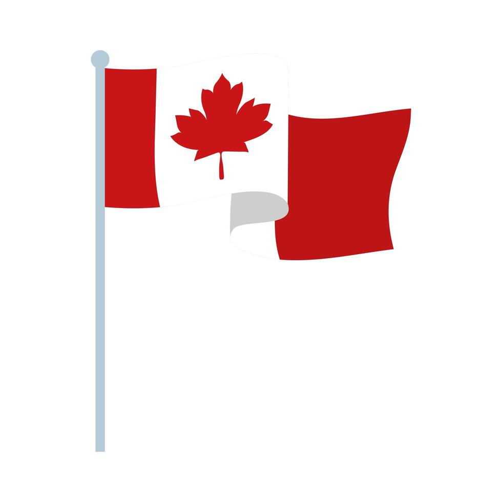 bandera canadiense, de, feliz, canadá, día, vector, diseño vector