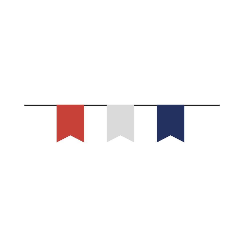 france banner pennant of happy bastille day vector design