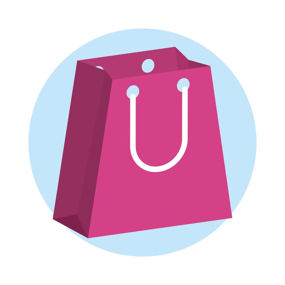 shopping bag paper handle icon vector