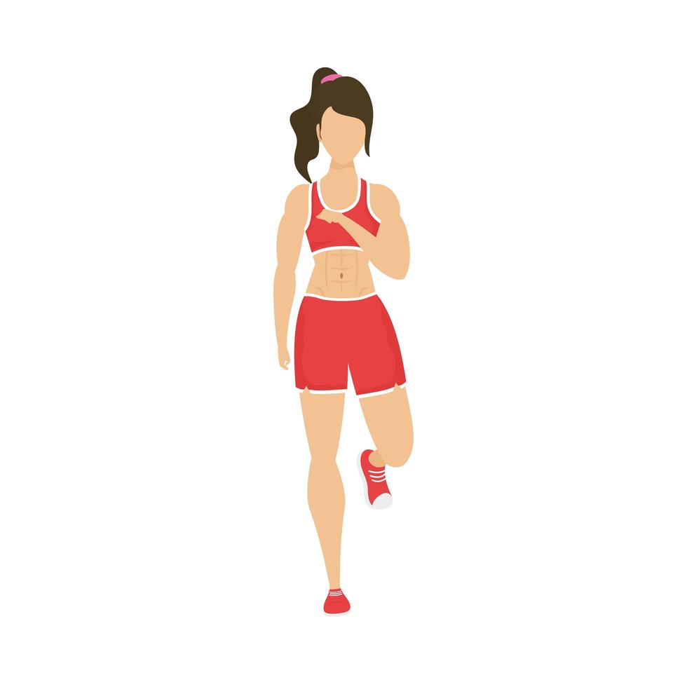 young athletic woman healthy lifestyle character vector