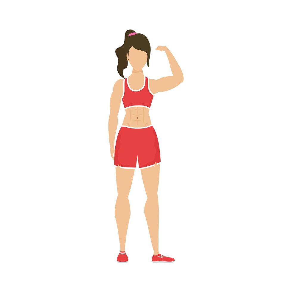 young athletic woman healthy lifestyle character vector