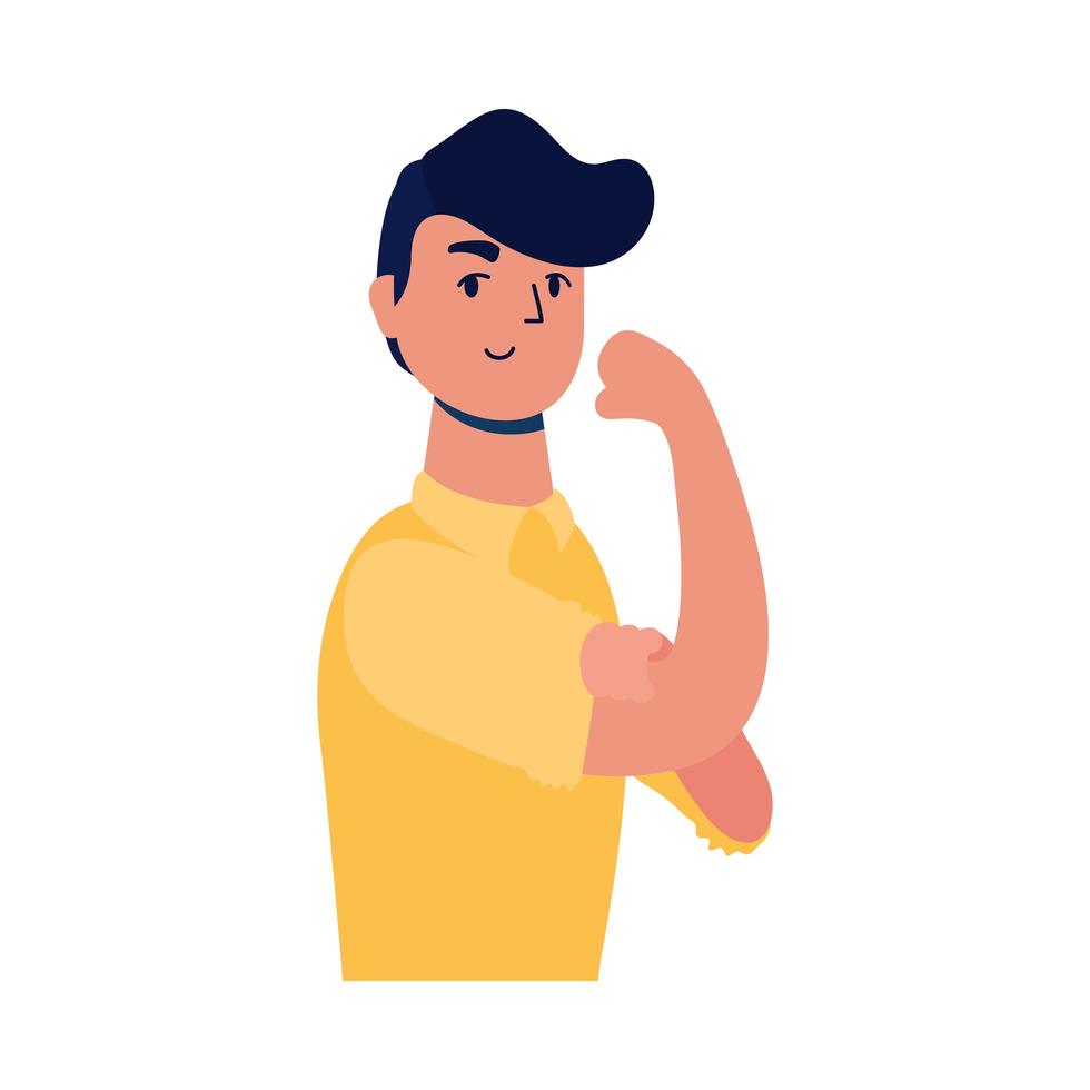 young strong man male avatar character vector