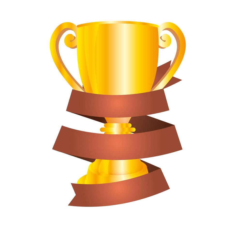 trophy cup award isolated icon vector