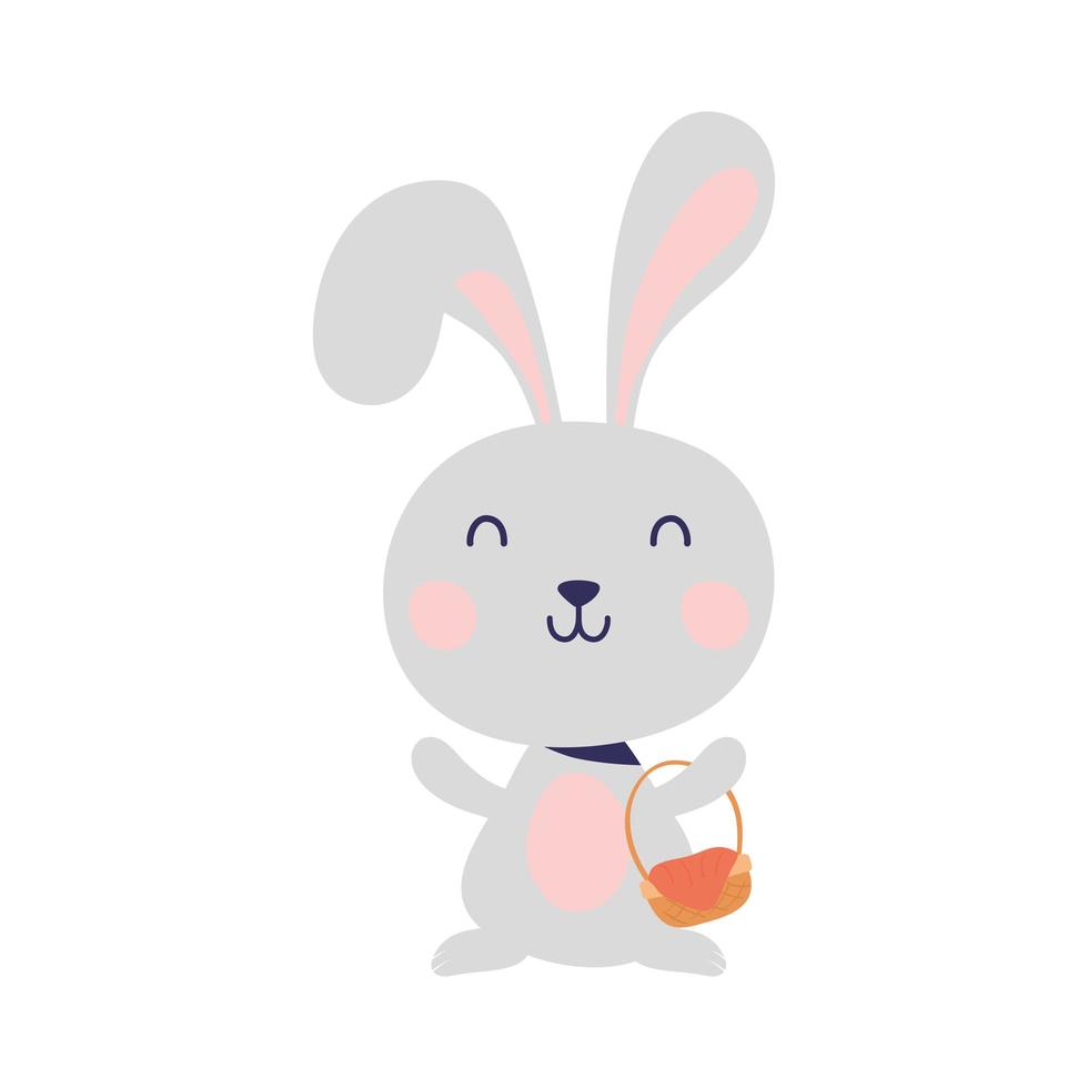 lindo conejo feliz pascua personaje vector