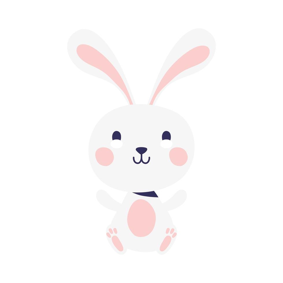 lindo conejo feliz pascua personaje vector