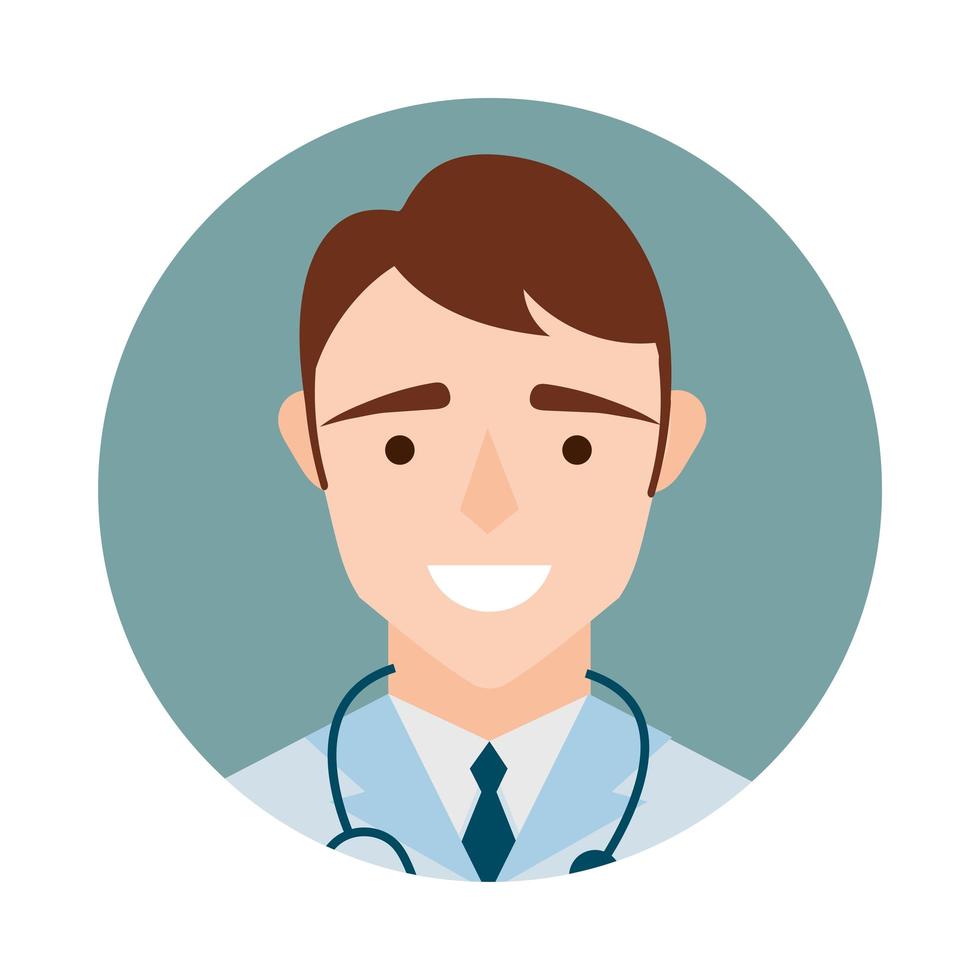 male doctor with uniform and stethoscope vector design