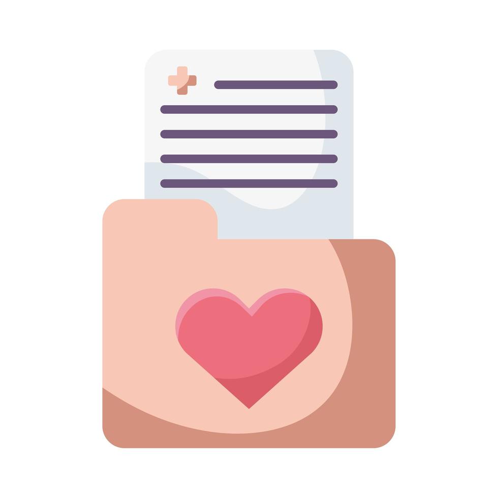 Isolated medical history with heart vector design