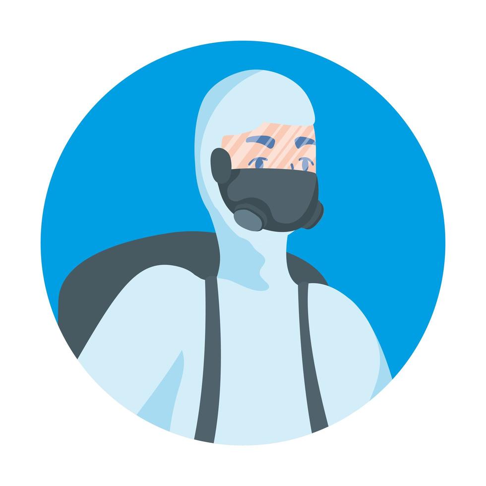 Man with protective suit vector design