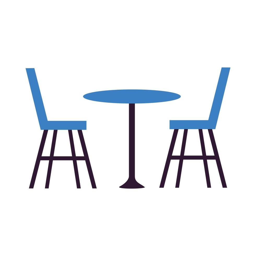 mesa de restaurante con sillas de diseño vectorial vector