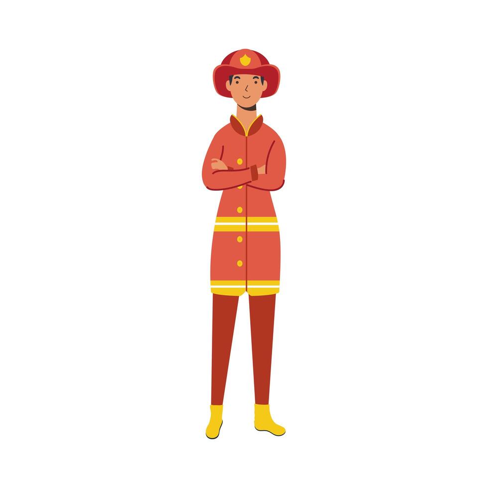 firefighter man worker vector design