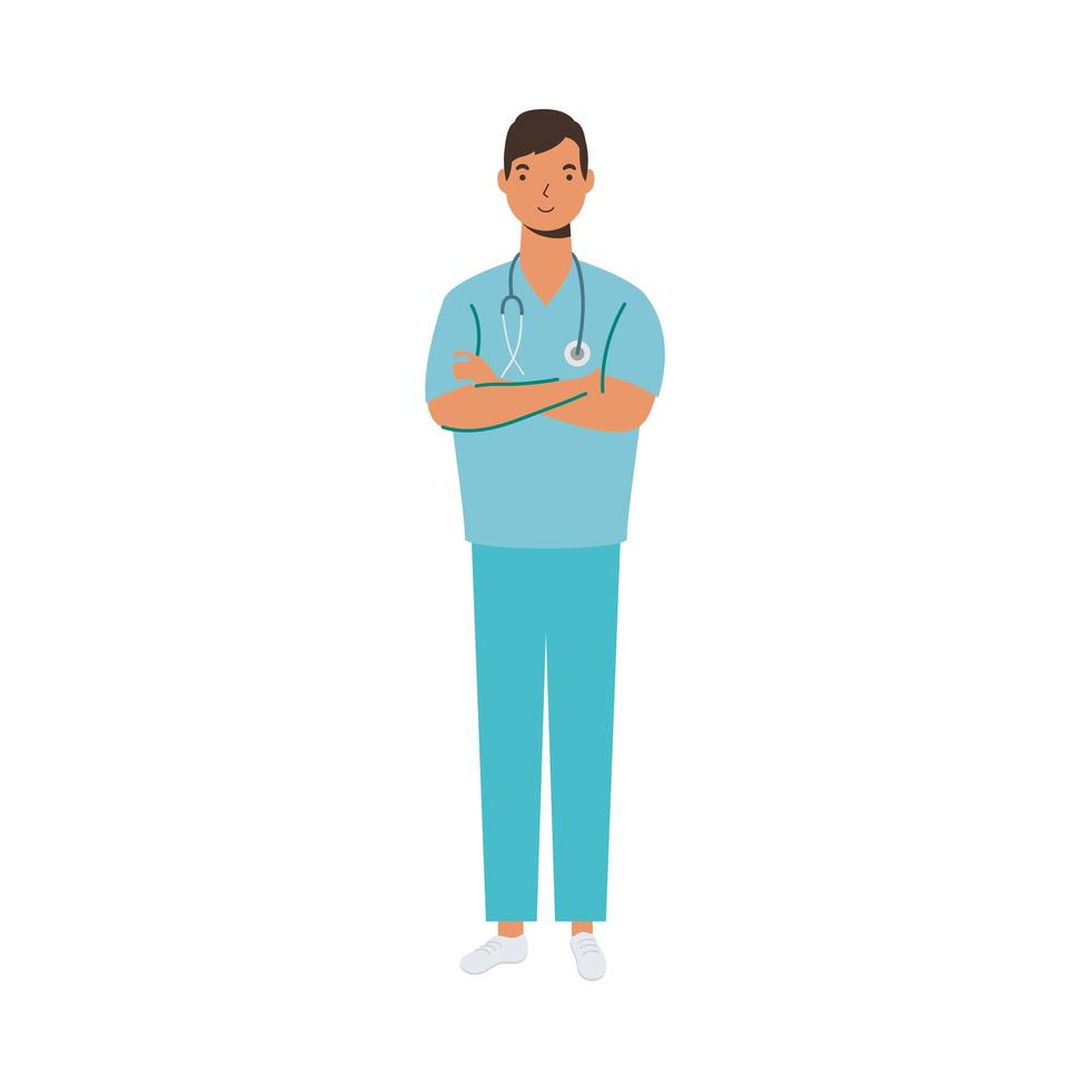 male doctor with uniform vector design