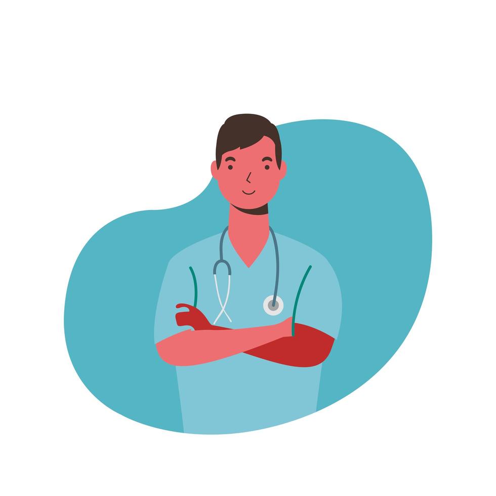 male doctor with uniform vector design