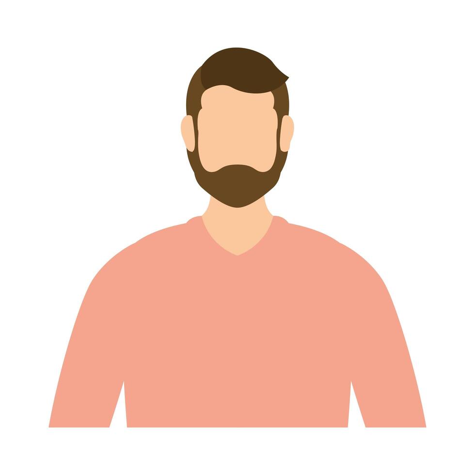 Hombre avatar aislado con diseño vectorial de barba vector