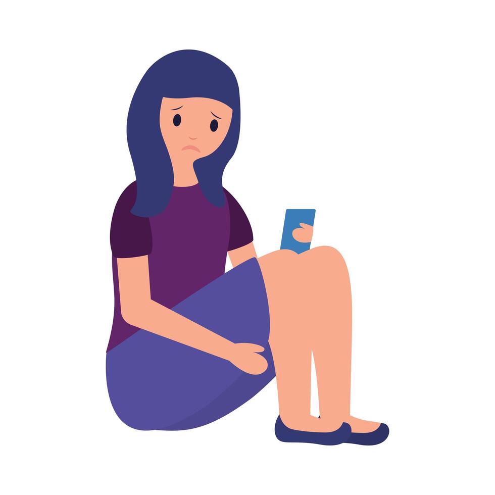 Isolated avatar woman with smartphone vector design