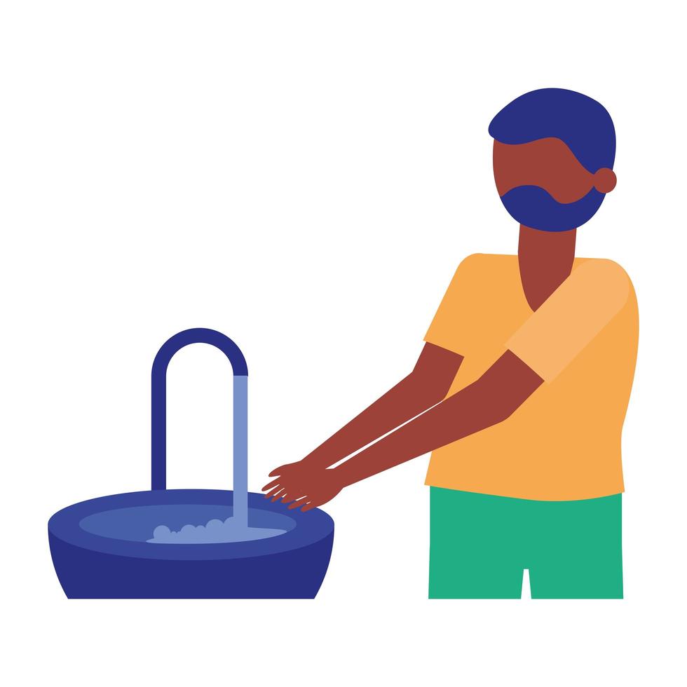 Man washing her hands vector design