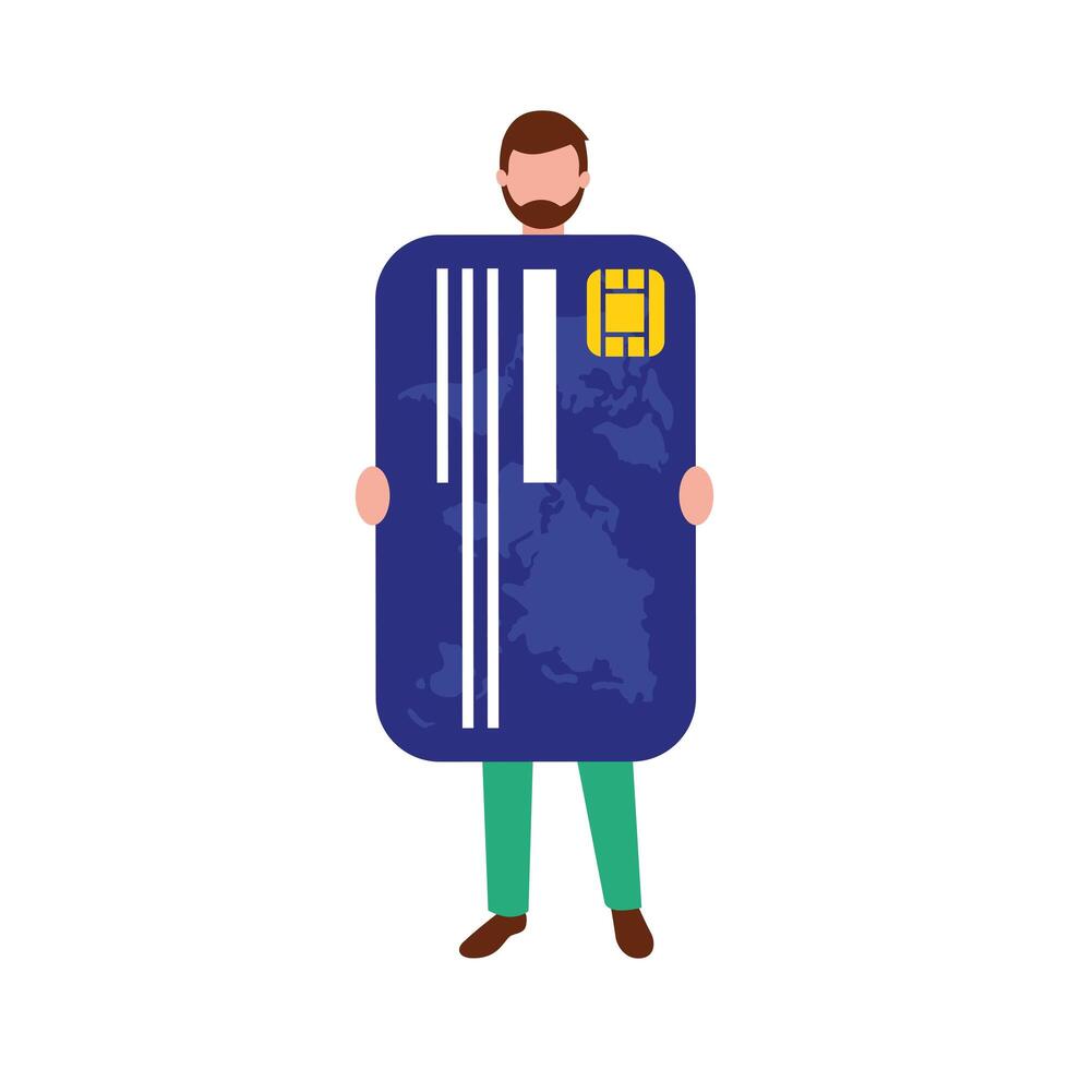 Man avatar with credit card vector design