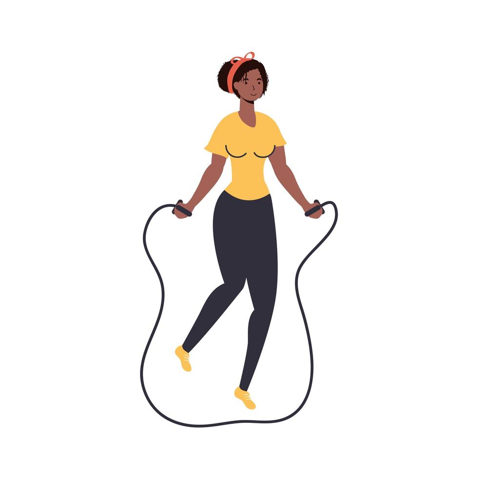 Woman jumping lasso vector design