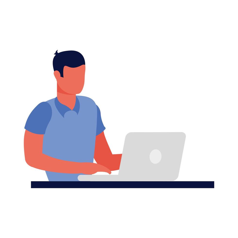 Man with laptop vector design