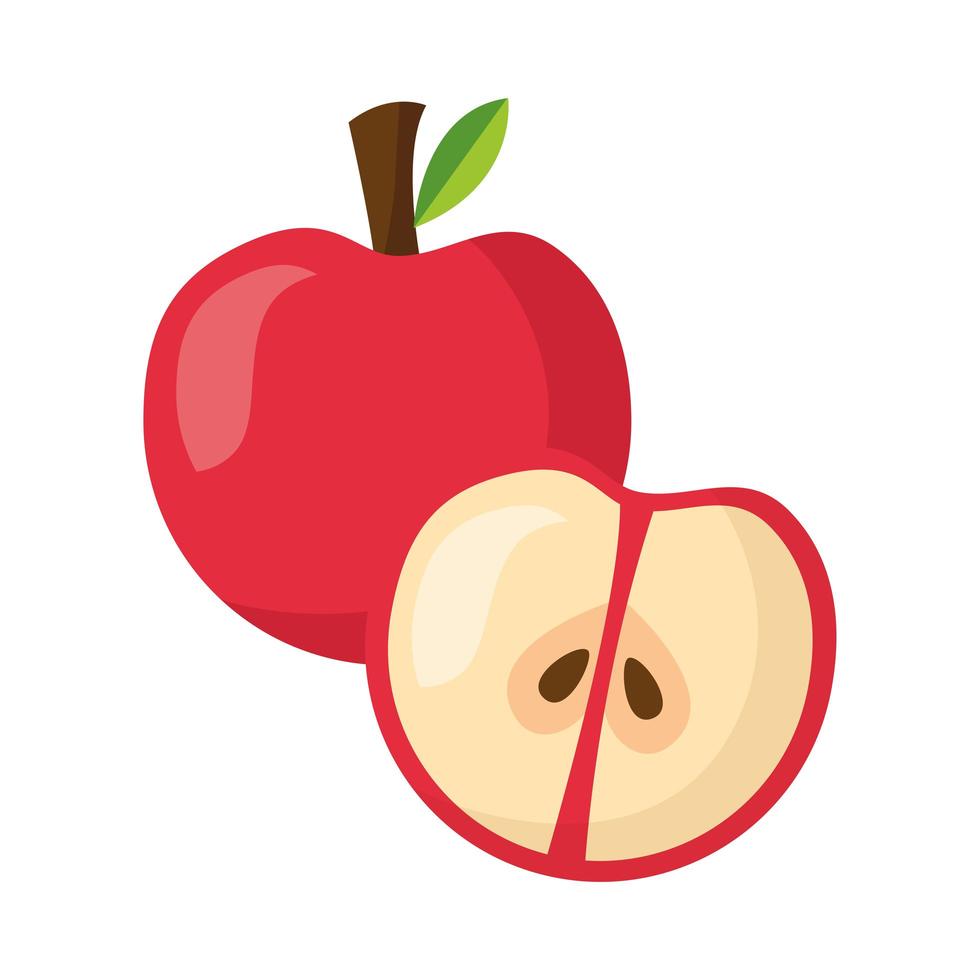 diseño de vector de fruta de manzana aislada