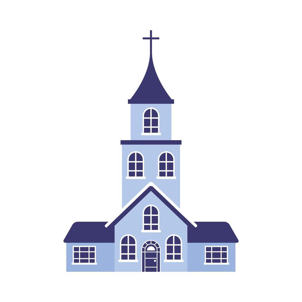 diseño de vector de iglesia de religión aislada