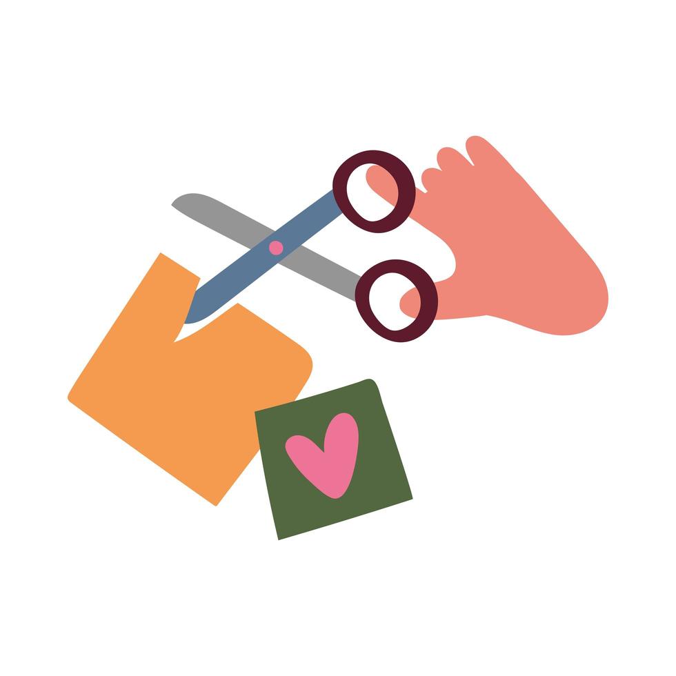 hand with scissor and papers vector design
