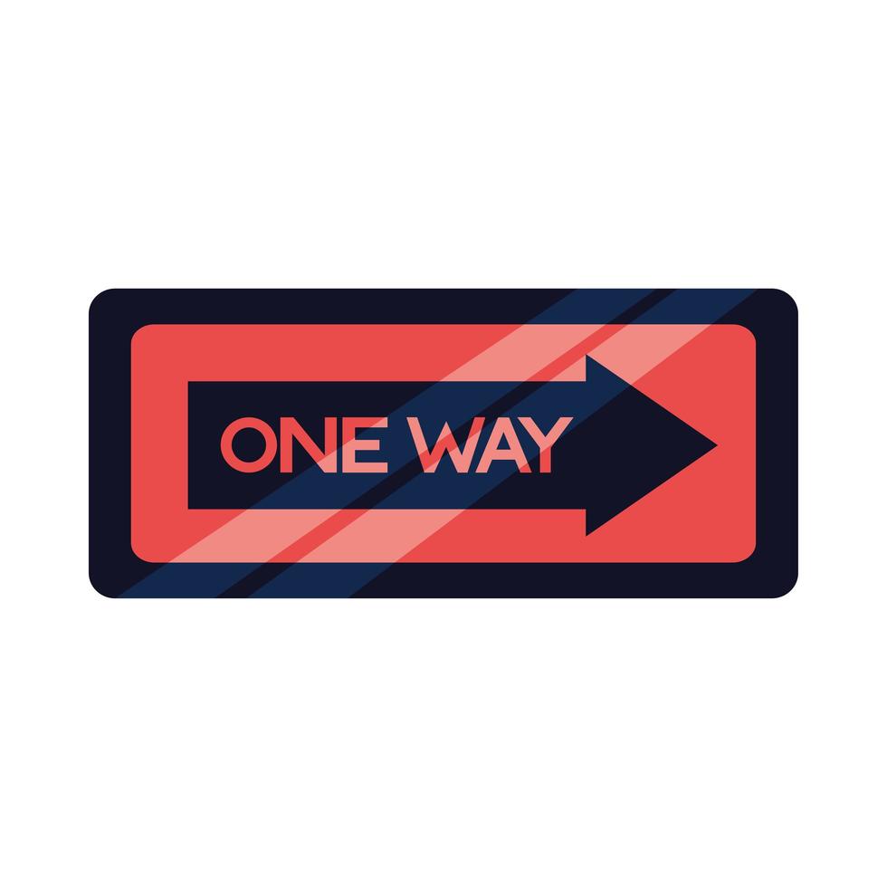 Isolated road sign one way vector design