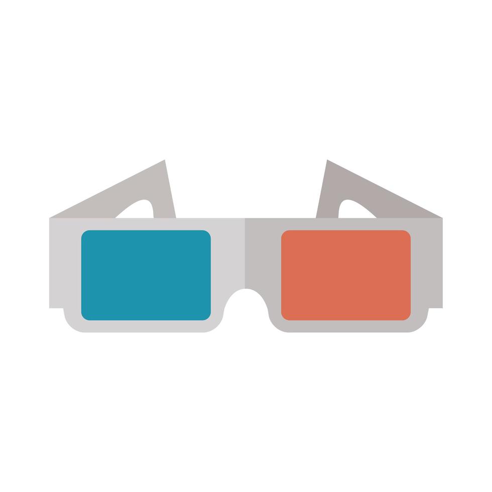 Isolated movie 3d glasses vector design